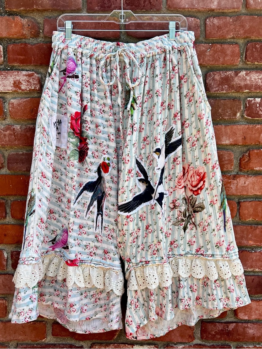 Floral Print Lace and Eyelet Trimmed Bloomers NWOT